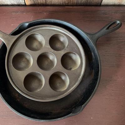 Aebleskiver Cast Iron Skillet/10" Cast Iron Frying Pan