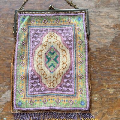 Antique Lavender Tone Beaded Bag