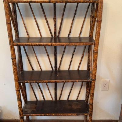 Tortoise Shell Bamboo Narrow Shelf -Antique