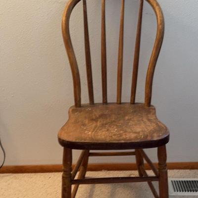 Antique Spindle Back Farmhouse Chair
