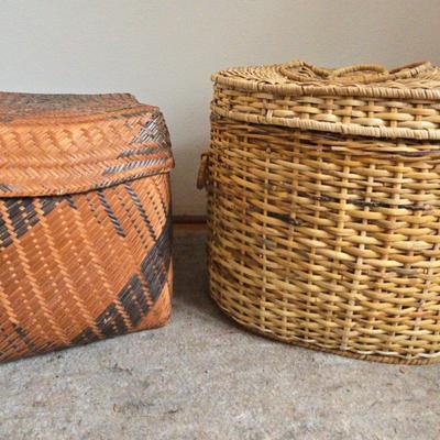 Vintage Lidded Baskets-Storage