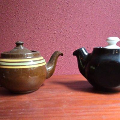 ALB (Bloore) England Brown Betty w/Bands & Black & White Single Service Tea Pot