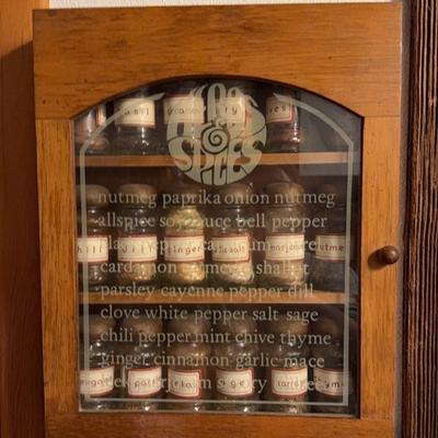 Herbs & Spices Wood Cabinet  w/ Glass Door Gailstyn Sutton