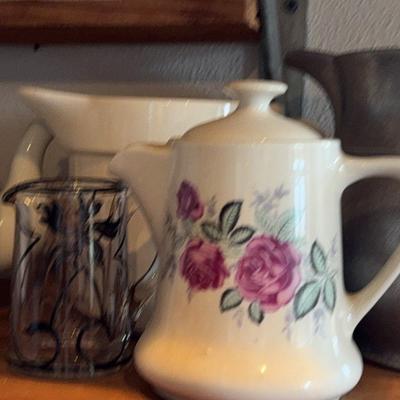 Ceramic Teapot and Pitchers 