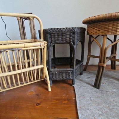 Vintage Wicker and Bamboo Accent Furniture 