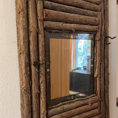 Adirondack Style Framed Vintage Mirror/Hall Mirror 