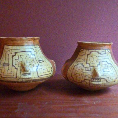 Shipibo Earthenware Water Vessels From Peru