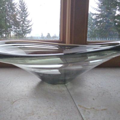 Large Holmegaard (?) Glass Bowl-Signed