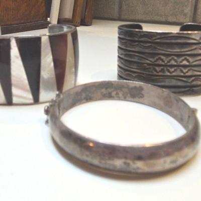 Cuffs and Mexican Sterling Bangle 