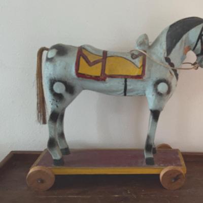 Paper Mache Horse on Wheels 