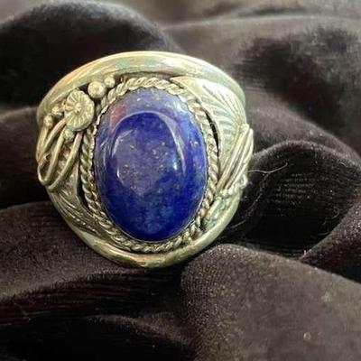 NSJ140 - Three Men’s Navajo Sterling Silver Rings In 3 Beautiful Stones Sz 14.5-15.25