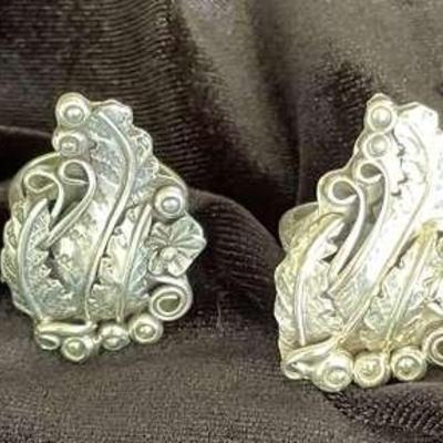 NSJ272 - Four Navajo Sterling Silver Rings With Turquoise Sz 8.5-9