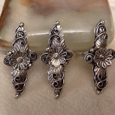 NSJ080 Three Navajo Sterling Silver Rings Size 5.5