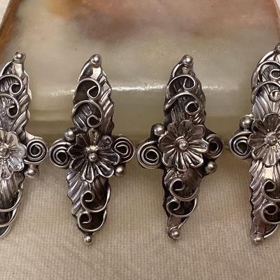 NSJ081 Four Navajo Sterling Silver Rings Size 5.5