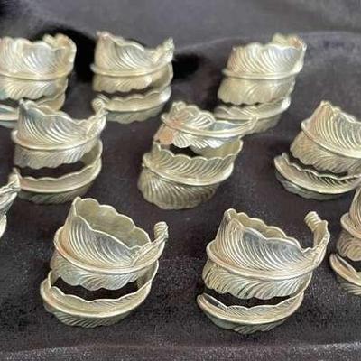 NSJ142 - 10 Feather Sterling Silver Wrap Around Rings Sz 7.5-10