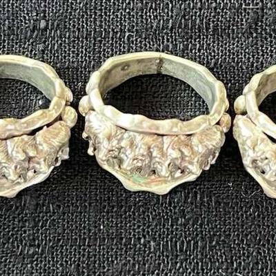 NSJ208- (5) Najavo Sterling Silver Rings Sz 8.75-9.5 Some With Turquoise Gemstones 