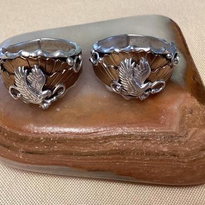 NSJ314 Two Navajo Sterling & Copper? Rings Size 13.5 New