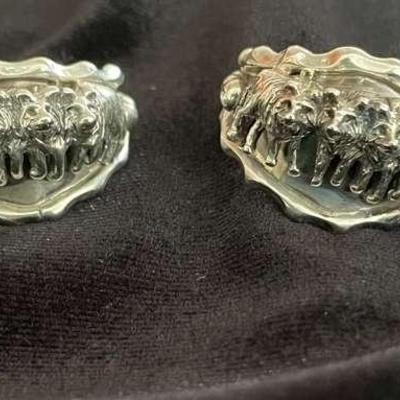 NSJ217 - Four Mens Navajo Sterling Silver Rings Sz 11.5-12