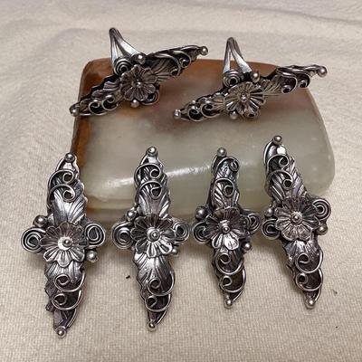 NSJ084 Six Navajo Sterling Silver Rings Size 7
