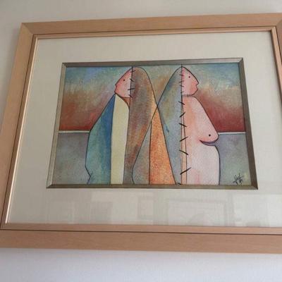 Available in auction - Lot 29 - Signed Jbel 89 Abstract portrait