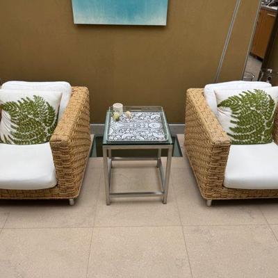 Available in auction - Lot 6 - Roche Bobois wicker chairs