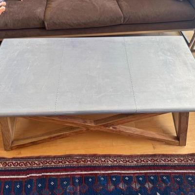 Available in auction - Lot 22 - Faux metal top coffee table