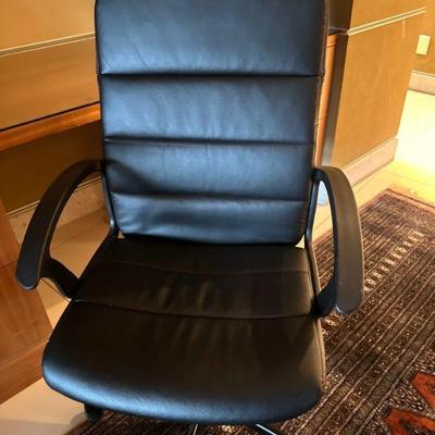 Black leather executive office chair