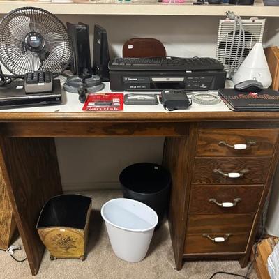 Desk and lots of office supplies!