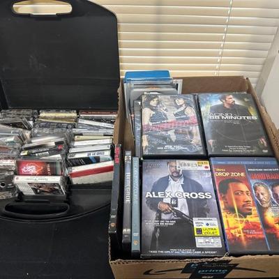 Lots of DVD’s, Cassette Tapes, and Vinyl Records 