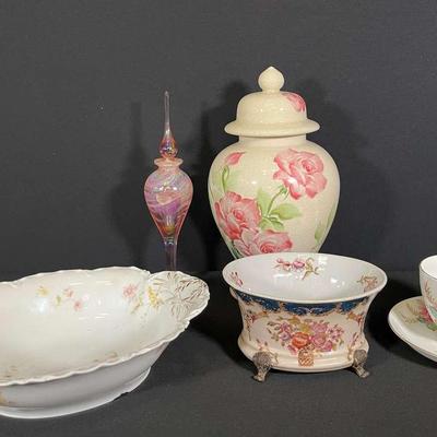 Hua Ring Tang Zhi porcelain bowl, Vintage Perfume Bottle, Haviland Limoges 