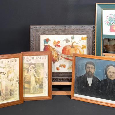Eclectic Collection  - Fall Framed Print, LaMode Illustree Prints , 1880’s Couple 