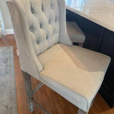 Set of 3 barstools with Sunbrella fabric, they have some stains 