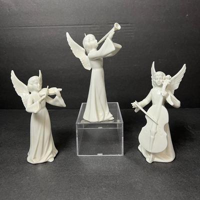 Dresden Porcelain Angel Figurines (3) - 7.5"