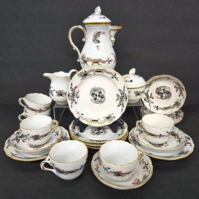 Vintage Meissen Black Dragon Coffee Set - Circa 1970s, Service For 6 