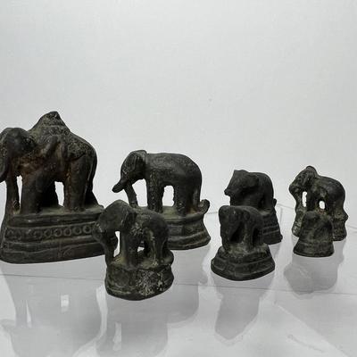 Burmese Bronze Elephant Opium Weights