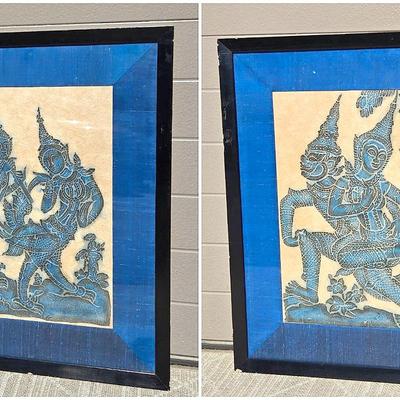 Thai Temple Rubbings - Frames 24.5x24.5”