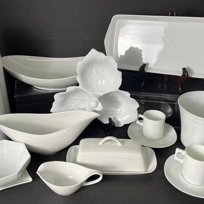 German & French White Porcelain Tableware: Rosenthal, Bareuther, Heinrich, More