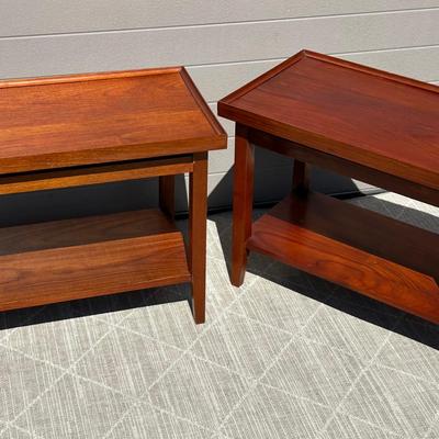 Mid-Century Teak Side Table Pair- 14x26x20"