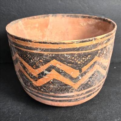 Neolithic STYLE Clay Bowl - 9.5” Diameter, 8”h
