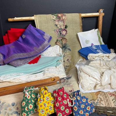 Vintage Needlepoint, Linens, Crochet 