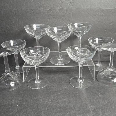 Val St Lambert Crystal Gavaert Champagne 5.25" Coupes (9)