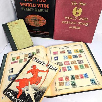 Antique & Vintage World Stamp Collection – 5 Albums; Asia, Europe, Africa, Australia & Beyond