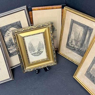 Antique European Prints (6) - 7.5x5.5” To 9x6.5”
