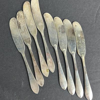 Tiffany “Faneuil” Sterling Silver Flatware: 8 Butter Knives Lot 1