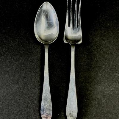 Tiffany “Faneuil” Sterling Silver Flatware: Serving Fork & Spoon Lot 1