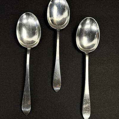 Tiffany “Faneuil” Sterling Silver Flatware: 3 Serving Spoons