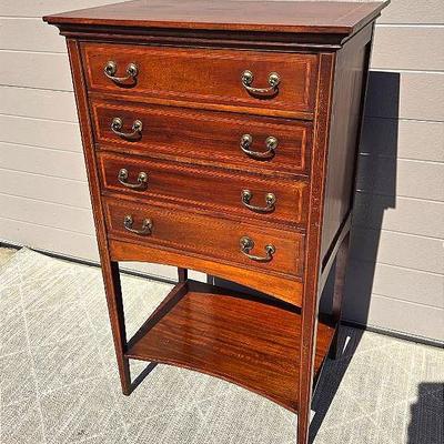Harrod’s Cabinetmakers Of London Inlaid Mahogany Silverware Chest - 21x15x36