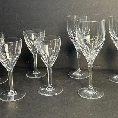 Val St. Lambert Crystal Gevaert 5.25” Wine Glasses (5) & Gorham Crystal 7.5” Wine Glasses (4)