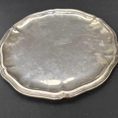 Austrian Marked 800 Silver Round Serving Tray - 11.5” Diameter
