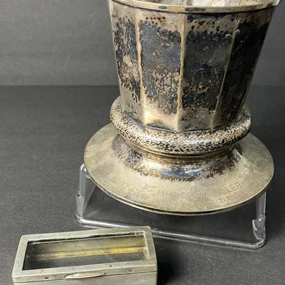 Austrian Marked 800 Silver Commemorative Goblet & Trinket Box